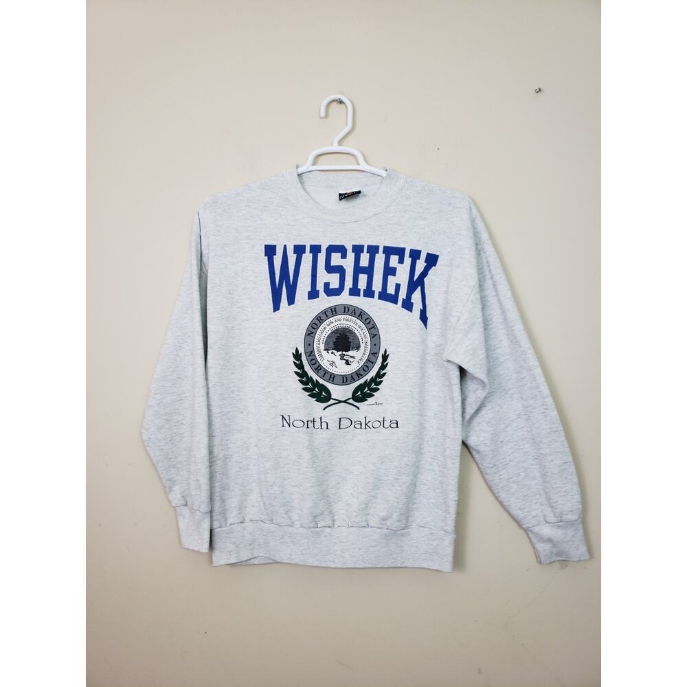 Vintage 90's Signal Sports WISHEK North Dakota Sweatshirt Unisex Size XL